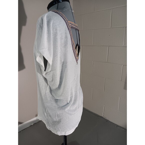 Cozy Co By Cozy Casual Womens Solid V Neck Embroidered Tops White Size X Small - Picture 5 of 8